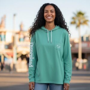 Disneyland Resorts Disney Spirit Mint Green Long Sleeve W/Hood T-Shirt XL